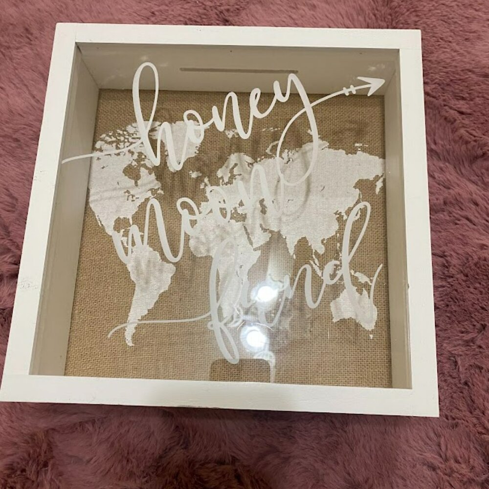 Elegant Honeymoon Fund Wooden Box - Wedding Gift & Keepsake